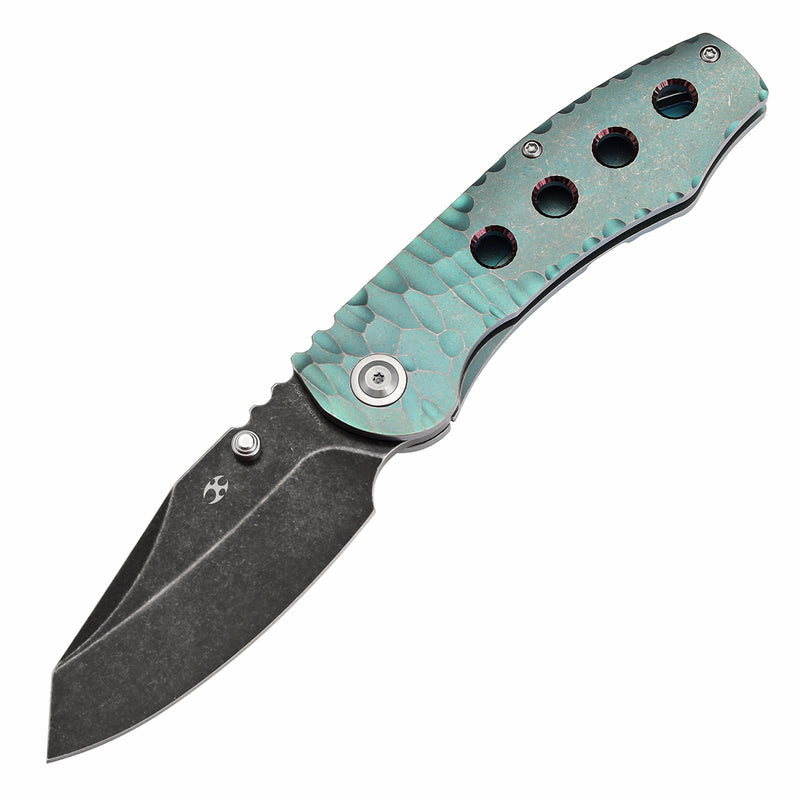 Kansept Caveman K1110A3 CPM-20CV Blade Titanium Handle Frame Lock Folding Knife