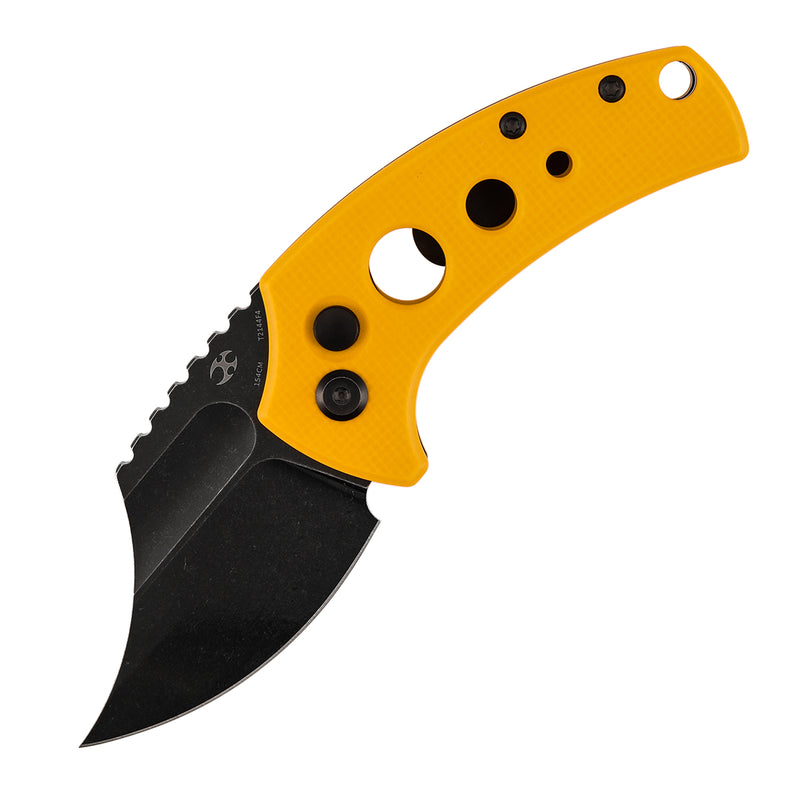 Kansept Wasp T2144F4 154CM Blade Yellow G10 Handle Button Lock Folding Knife