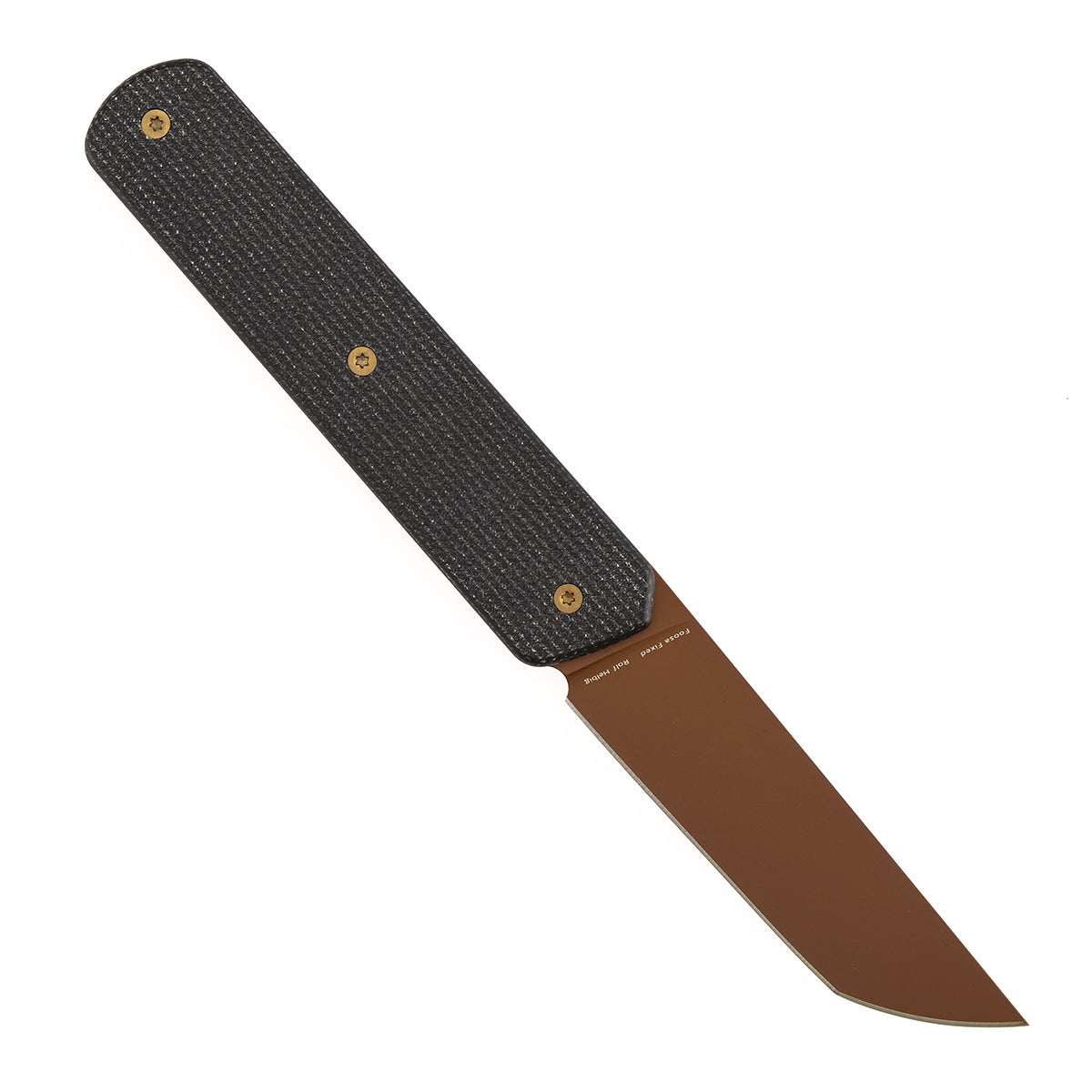 Tenable Foosa G2020A1 Rose Gold D2 Blade Black Micarta Handle Fixed Blade Knife