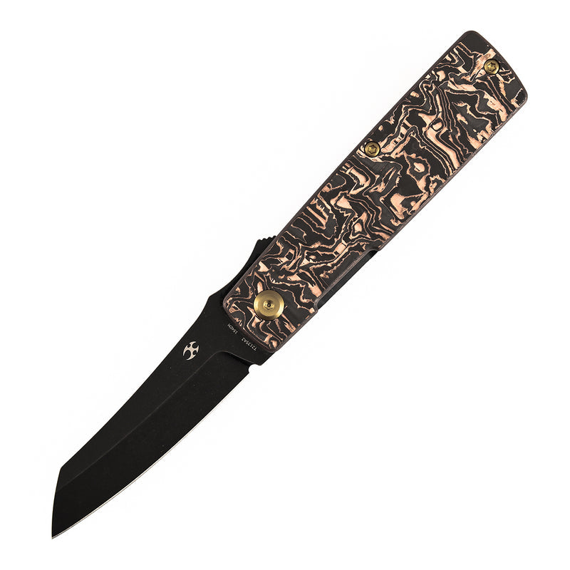 Kansept Higonokami T2135A2 154CM Blade Copper Carbon Fiber Handle Liner Lock Folding Knife