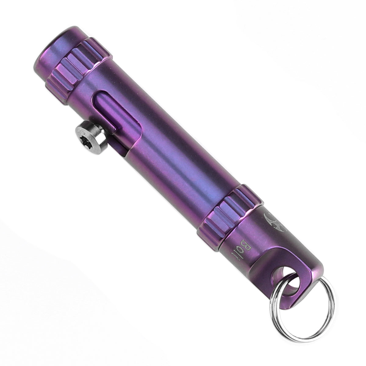 Kansept EDC Bolt Fidget G013A5 Purple Titanium with Bolt Mechanism for Stress Relieving with Key Chain for Lanyard Hole