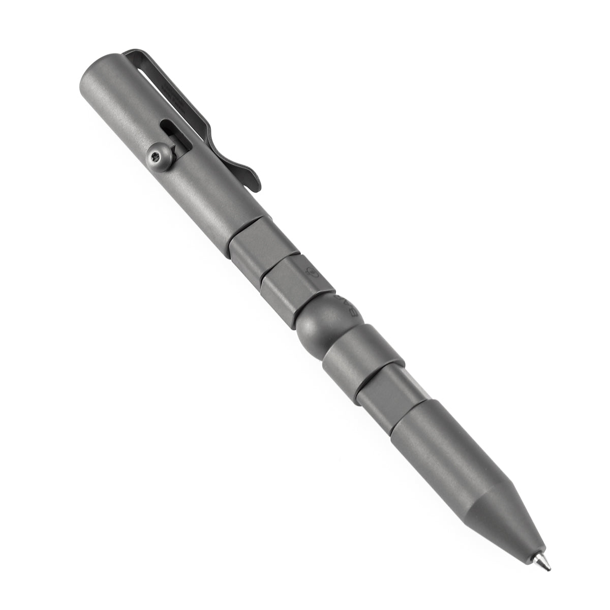 Kansept Titanium EDC Bolt-Action Pen G013P1– Rotable SHAPES with Beadblasted Titanium with Jackpot Vibes Pattern