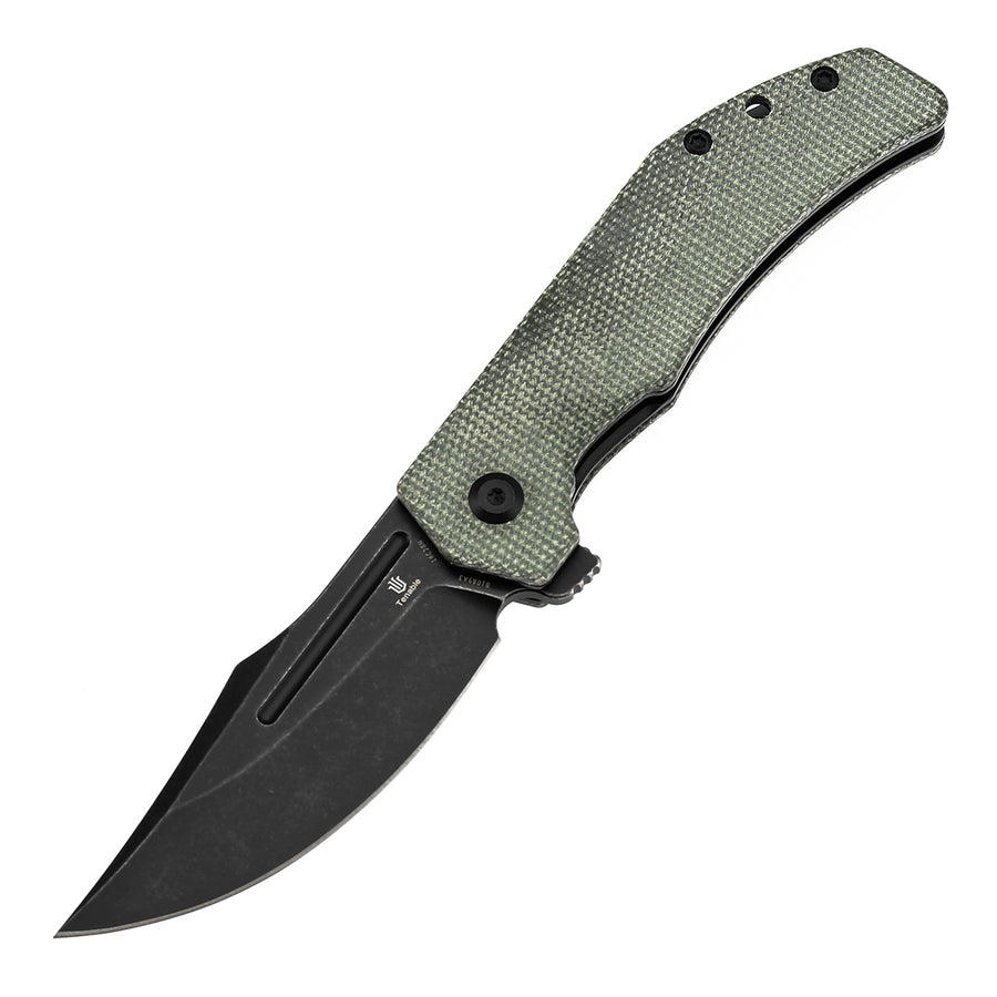 Tenable Orion B1089A3 14C28N Blade Green Micarta Handle Liner Lock Folding Knife