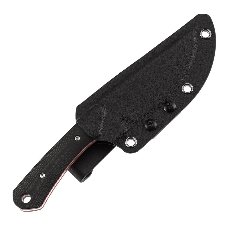 Kansept Flank G006A2 Stonewashed D2 Blade Black & Red D2 Blade G10 Handle Fixed Blade Knife