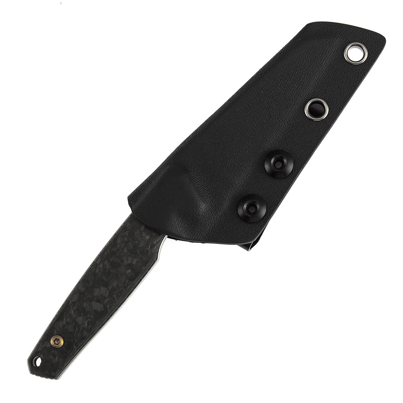 Kansept Parr G011A4 Damascus Blade Shred Carbon Fiber Handle Fixed Blade Knife