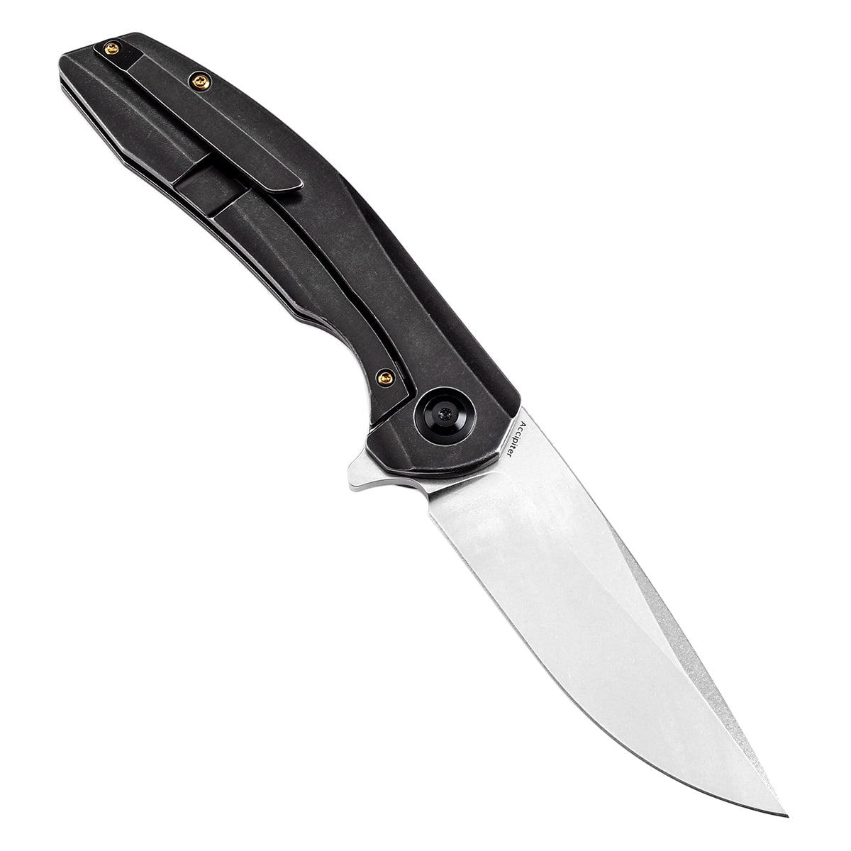 Kansept Accipiter Flipper Knife K1007E2 CPM S35VN Blade Titanium and Copper Carbon Fiber Handle Edc Knives