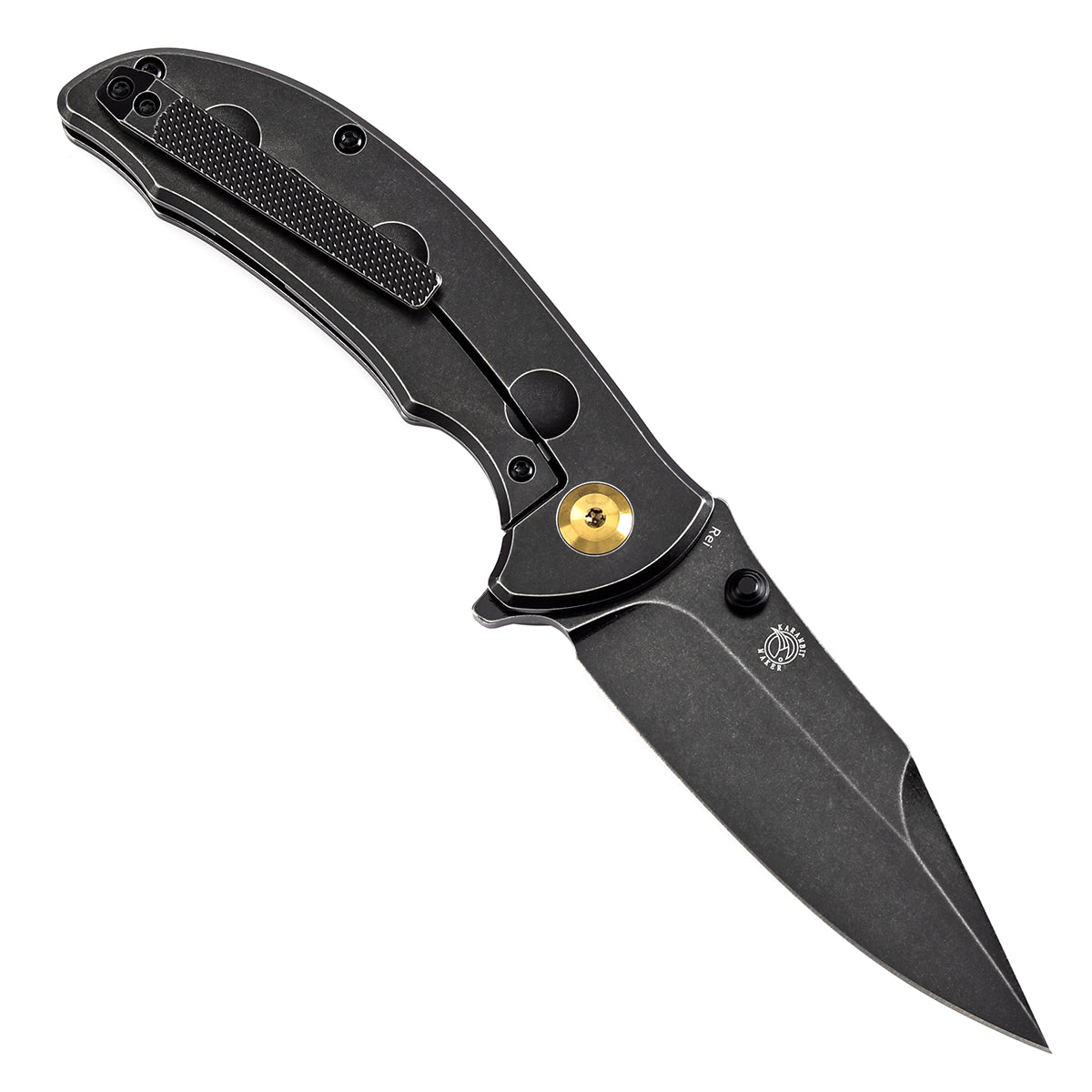 Kansept Knives REI K1061A1 Black CPM-20CV Blade Black Titanium Handle Folding Knife