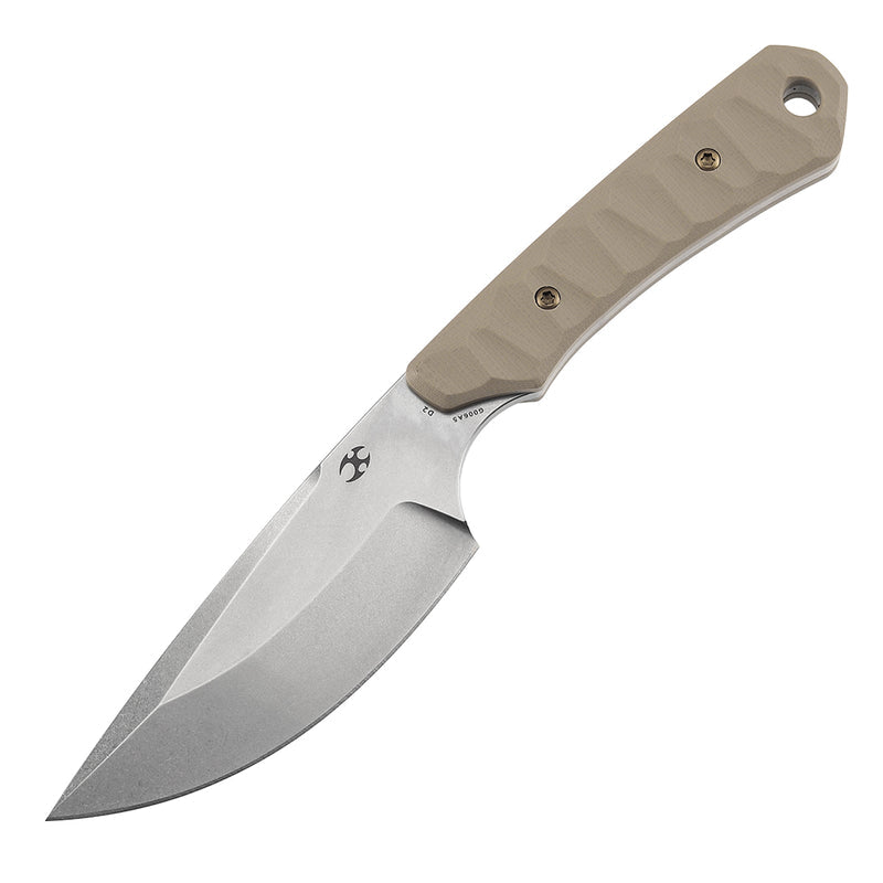 Kansept Flank G006A5 Stonewashed D2 Blade Light Sand G10 Handle Fixed Blade Knife