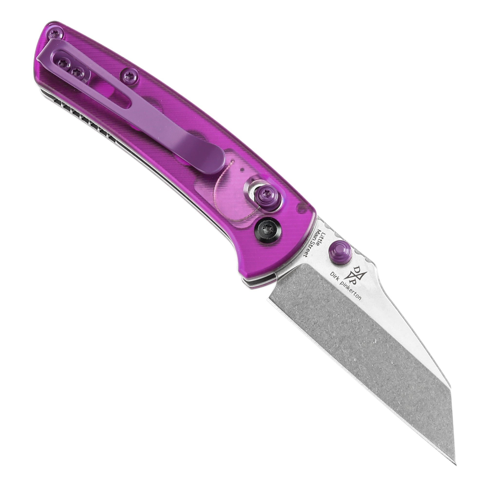 Kansept Little Main Street Flipper Knife T2015V2 154CM Blade Purple Acrylic G10 Handle