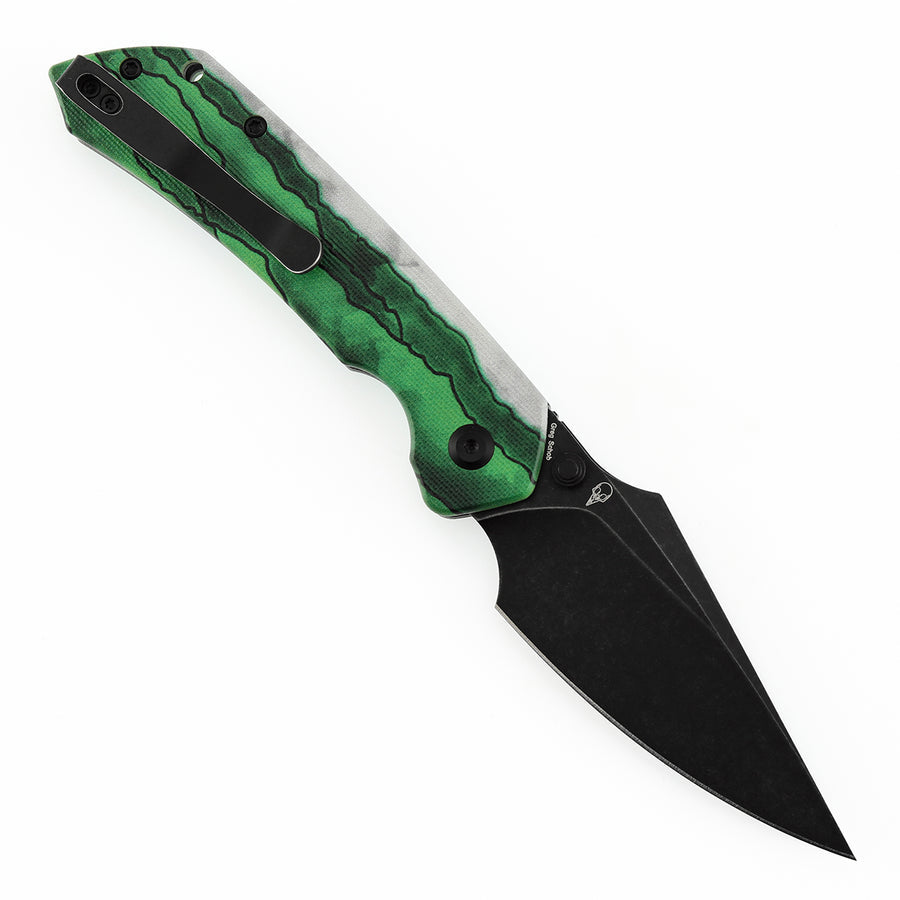 Tenable Fenrir B1034H12 D2 Blade Jade G10 with Green Misty Mountain Inspired Pattern Handle Top Liner Lock Folding Knife