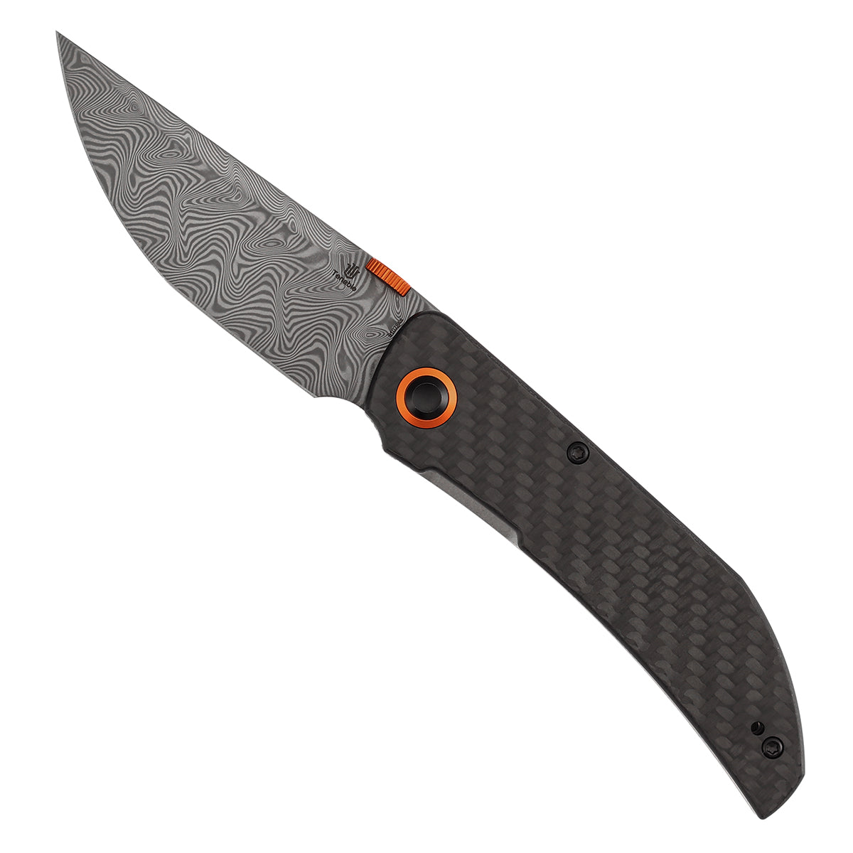 Tenable Tarkin B1078A4 Damascus Blade Twill Carbon Fiber &G10 Handle Liner Lock Folding Knife