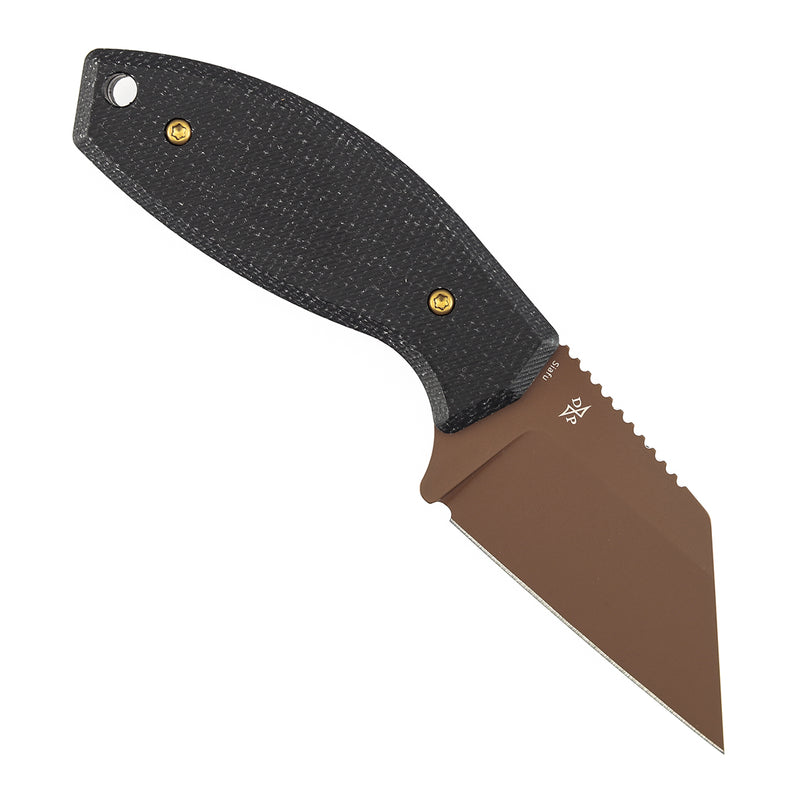 Kansept Siafu G016A2 Rose Gold Coated D2 Blade Black Micarta Handle Fixed Blade Knife