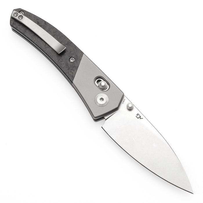 KANSEPT Dako K1101V1 CPM S35VN Blade Titanium with Shred Carbon Fiber Handle Cross Bar Lock