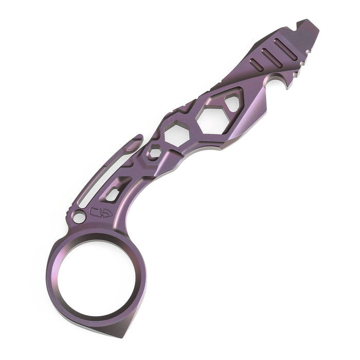Kansept PryMate G008A4 Purple Anodized Titanium EDC Tool Prybar Bottle Opener