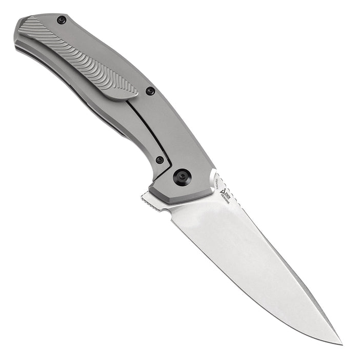 KANSEPT HAVØRN K1069A2 CPM S35VN Blade Titanium with Rose Pattern Black & White Carbon Fiber Inlay Handle Frame Lock