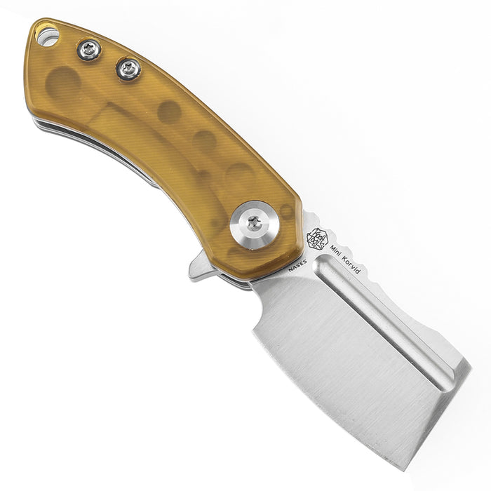 KANSEPT Mini Korvid K3030P1 CPM S35VN Blade Amber PEI/Ultem Handle Liner Lock