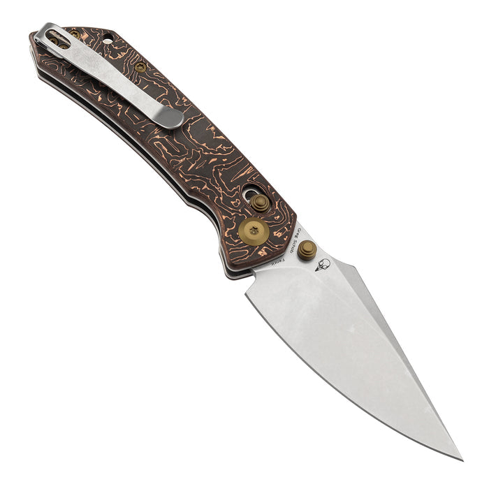 KANSEPT Fenrir K1034V3 CPM-S35VN Blade Copper Carbon Fiber Handle Crossbar Lock Knife