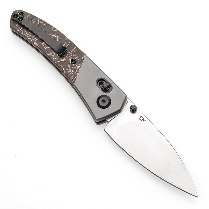 KANSEPT Dako K1101V2 CPM S35VN Blade Cross Bar Lock Titanium with Copper Carbon Fiber Handle