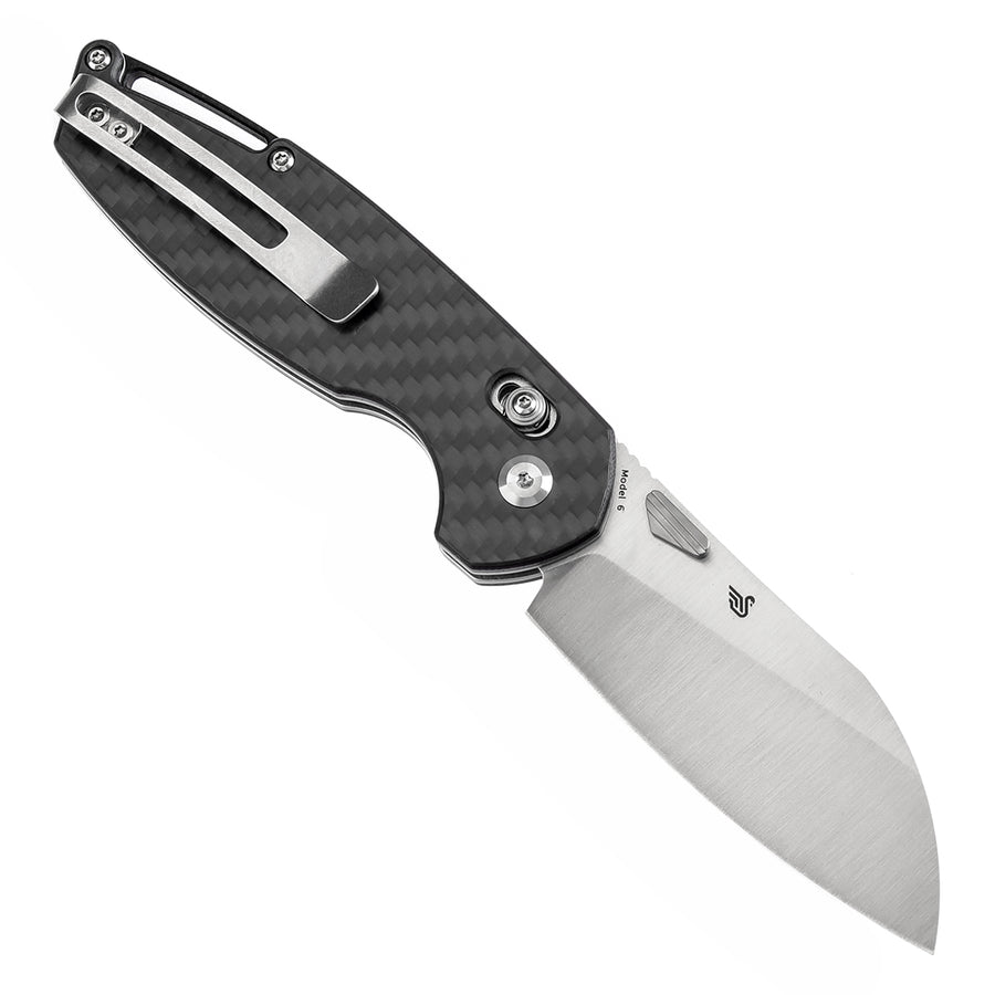 Tenable Knives Model 6 T1022V1 14C28N Blade Carbon Fiber Handle Cross Bar Lock
