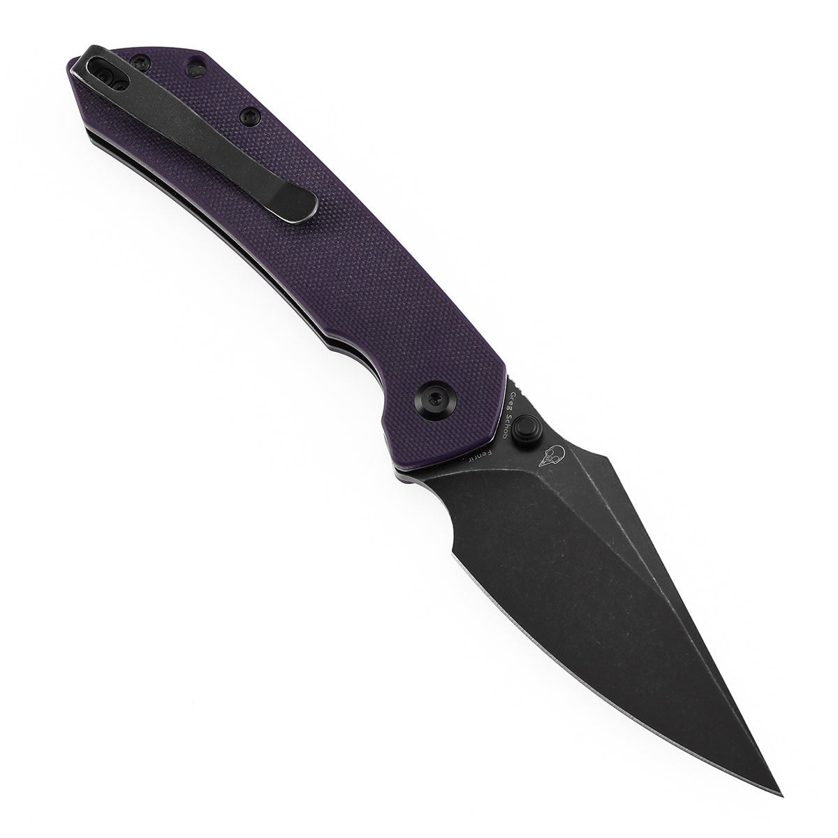 Tenable Fenrir T1034F10 14C28N Blade Purple G10 Handle Button Lock Folding Knife