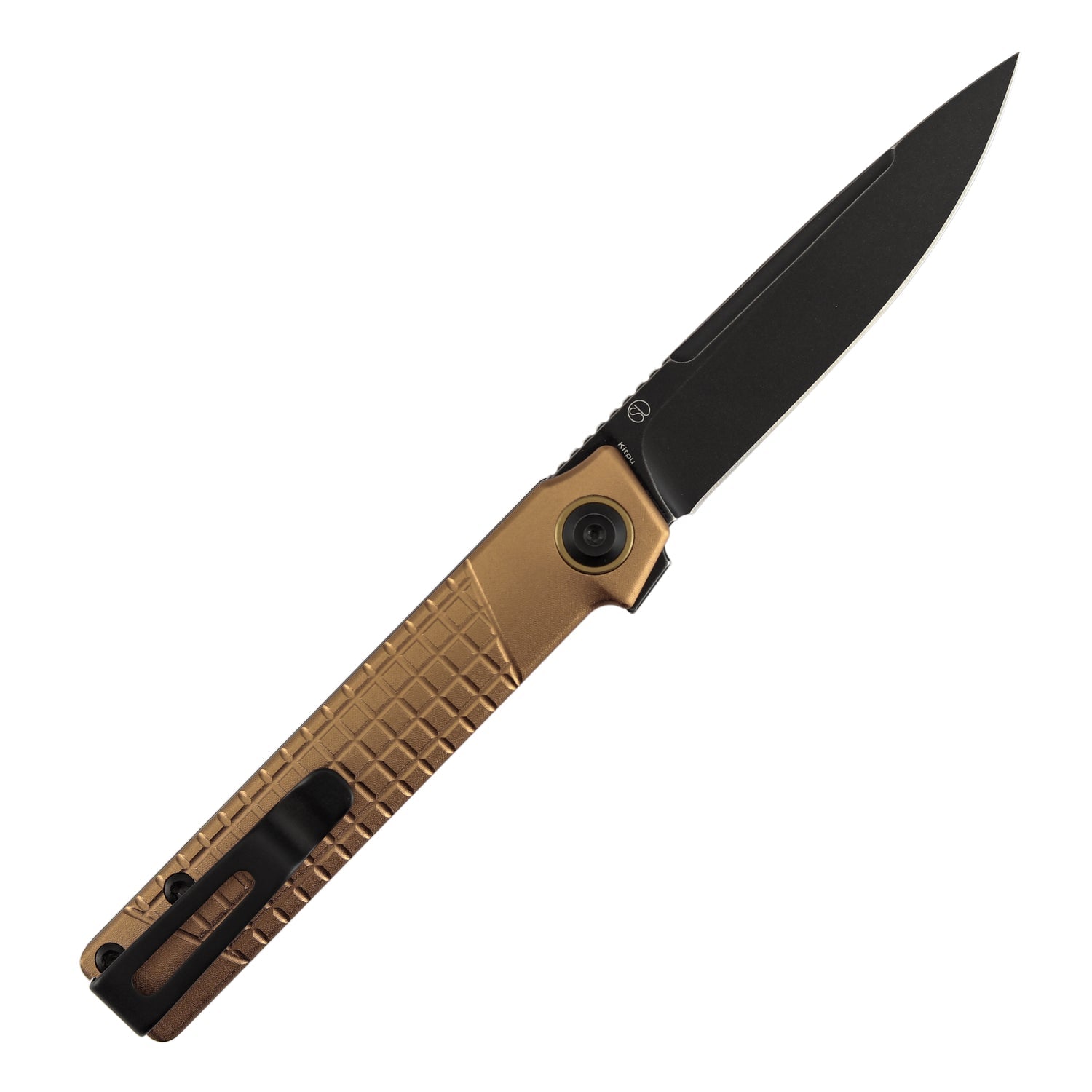 Tenable Kitpu B2123A2 Blackwash Nitro-V Blade Bronze Aluminum Handle Liner Lock Folding Knife