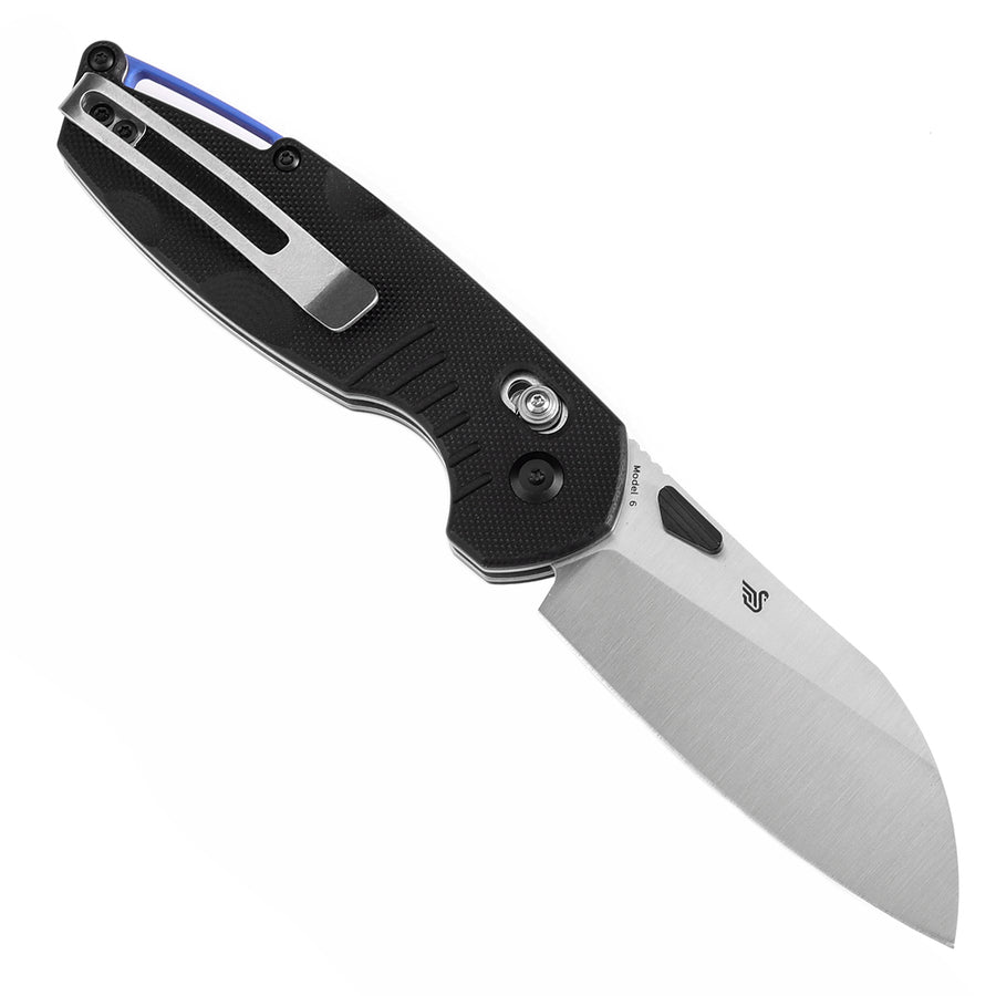 Tenable Knives Model 6 T1022V4 14C28N Blade Black G10 Handle Cross Bar Lock