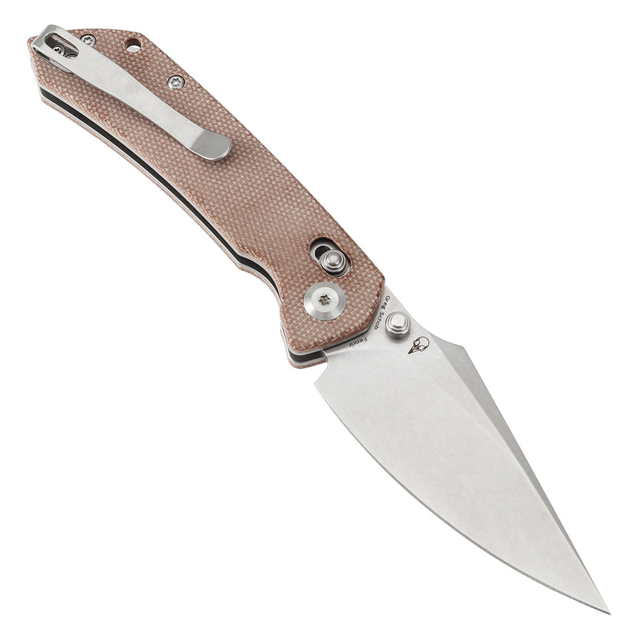 Tenable Fenrir T1034V2  Nito-V Blade Brown Micarta Handle Cross Bar Lock Folding Knife