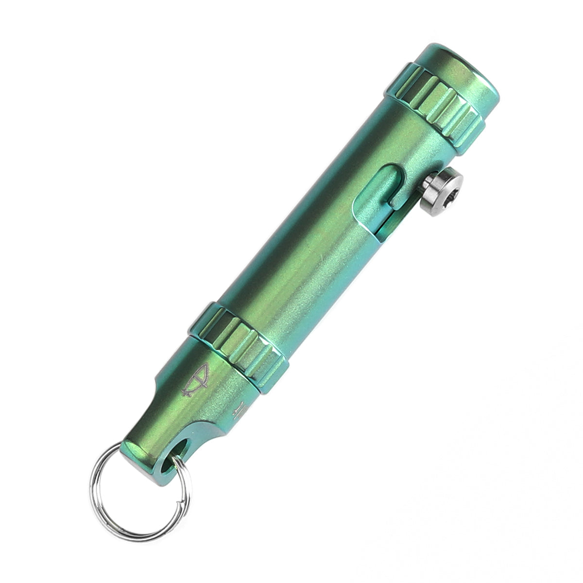 Kansept EDC Bolt Fidget G013A4 Green Titanium with Bolt Mechanism for Stress Relieving with Key Chain for Lanyard Hole