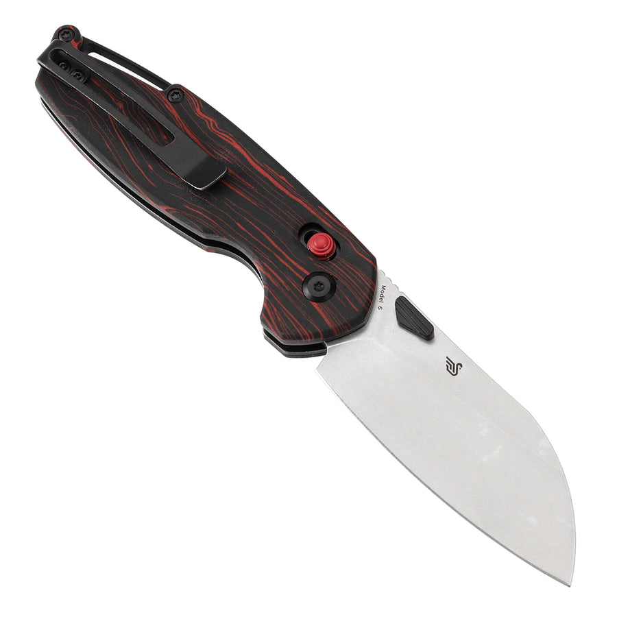 Tenable Model 6 T1022V8 14C28N Blade Red+Black G-mascus Handle Cross Bar Lock
