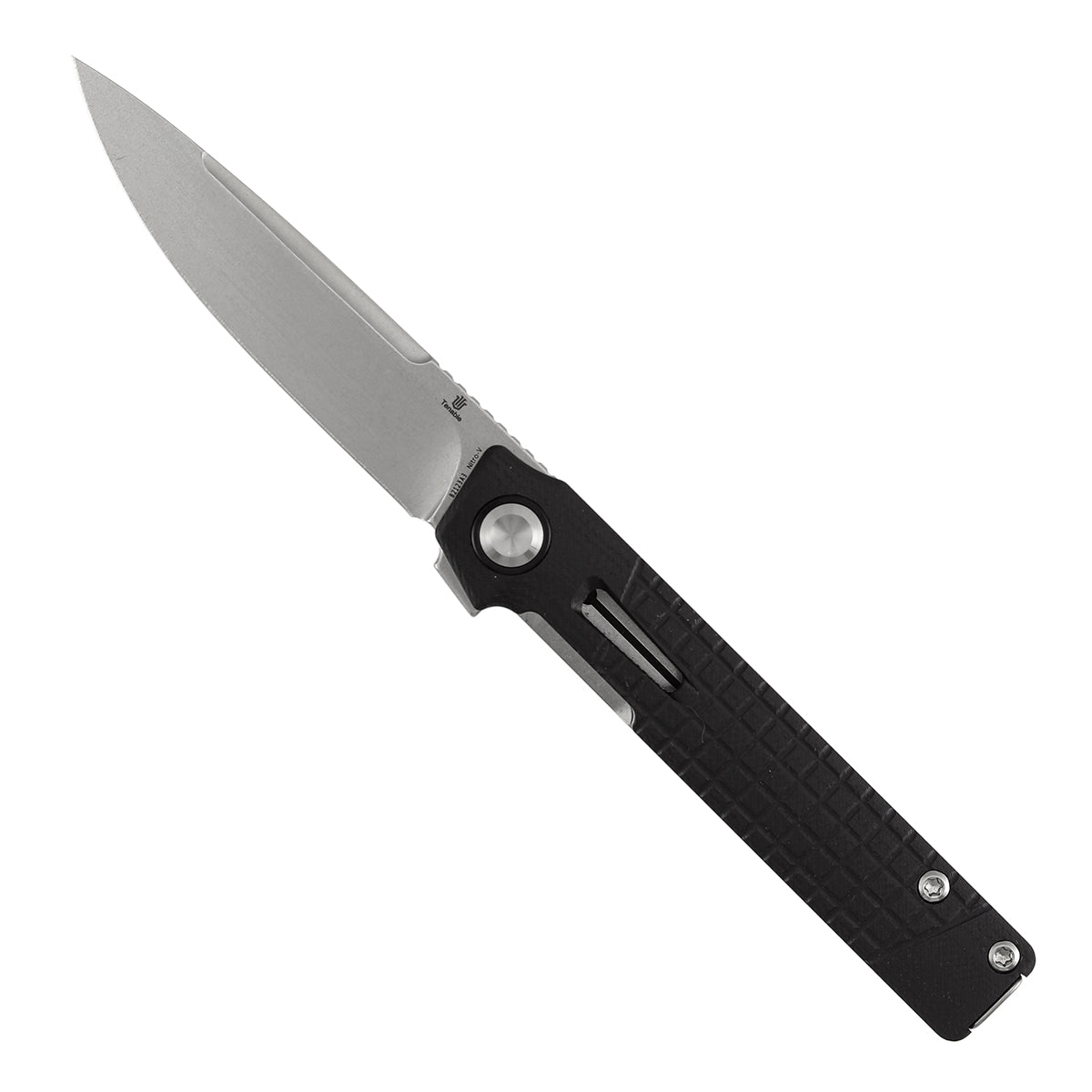 Tenable Kitpu B2123A3 Stonewashed Nitro-V Blade Black G10 Handle Liner Lock Folding Knife