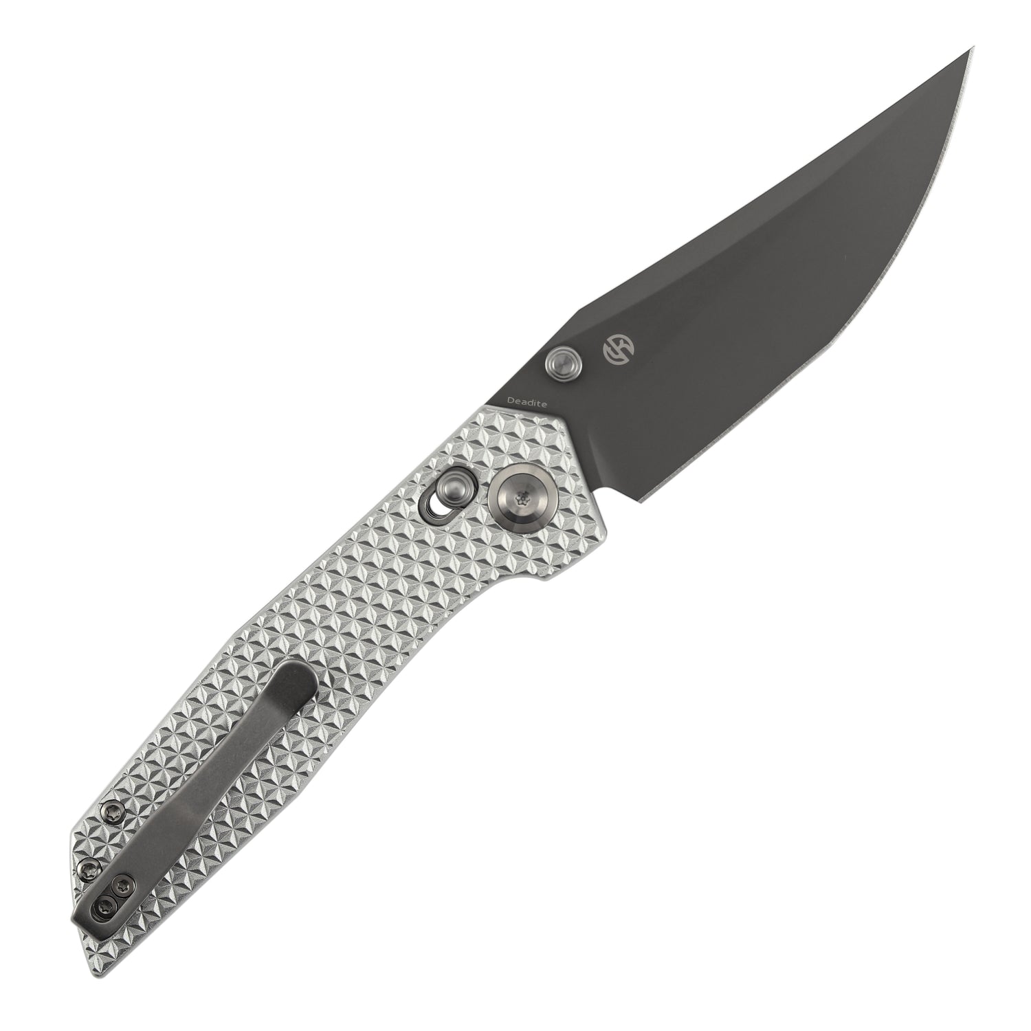 Tenable Deadite B1081V2 Gray TiCn Coated 14C28N Blade Silver Aluminum Handle Crossbar Lock Folding Knife