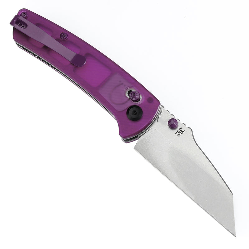 Kansept Main Street T1015V10 154CM Blade Purple Acrylic Handle Crossbar Lock Folding Knife