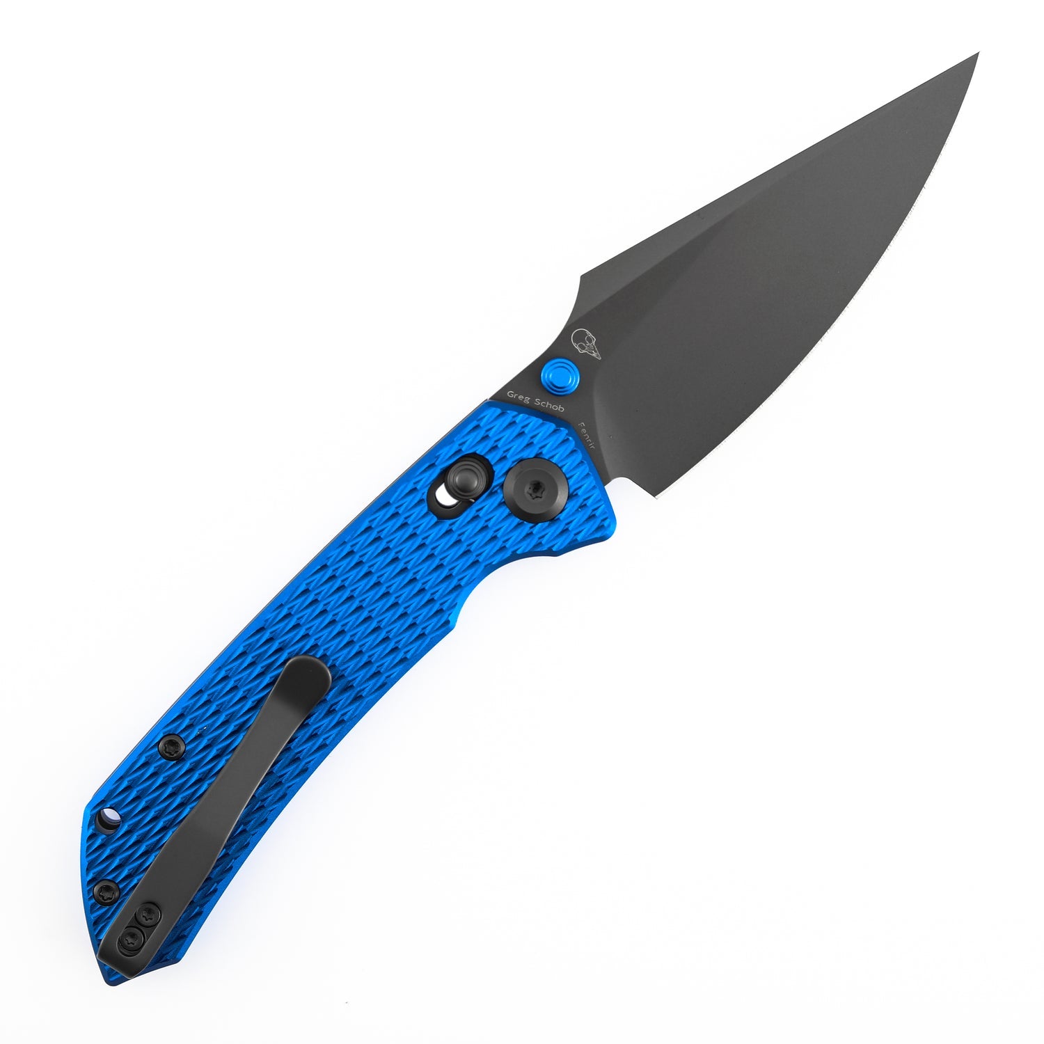 Tenable Fenrir T1034V15 Gray TiCn Coated Nitro-V Blade Blue Anodized Aluminum Handle Crossbar Lock Folding Knife