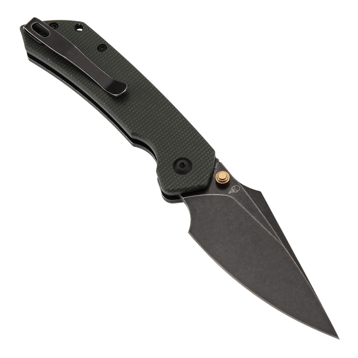 Tenable Fenrir B1034H4 Nitro-V Blade Green Micarta Handle Top Liner Lock Folding Knife