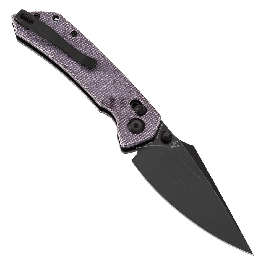 Tenable Knives Fenrir T1034V4 Nitro-V Blade Purple Micarta Handle Cross Bar Lock