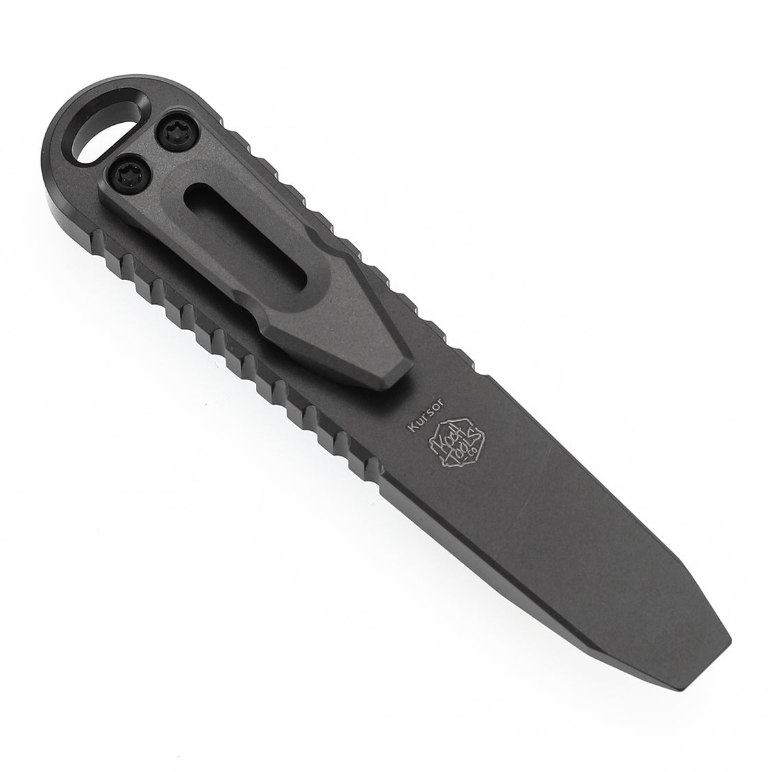 Kansept Kursor G015A3 Grey Anodized Titanium+Blue Micarta with Tsukamaki EDC Tool
