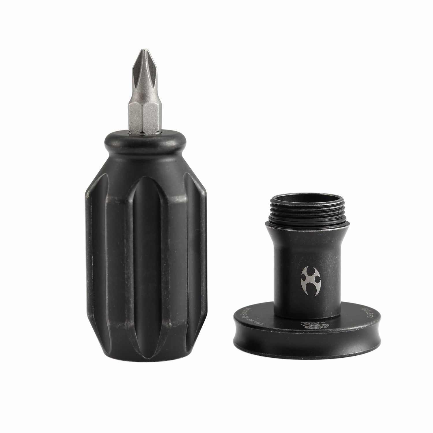 Kansept EDC Bit Driver G018P3–Beadblasted Titanium Palm Multitool with Spinner Top