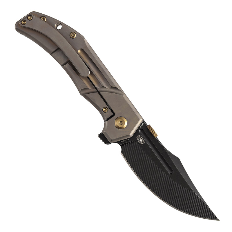 Kansept Orion K1089A5 Blackwash CPM-S35VN Blade Titanium Handle Frame Lock Folding Knife