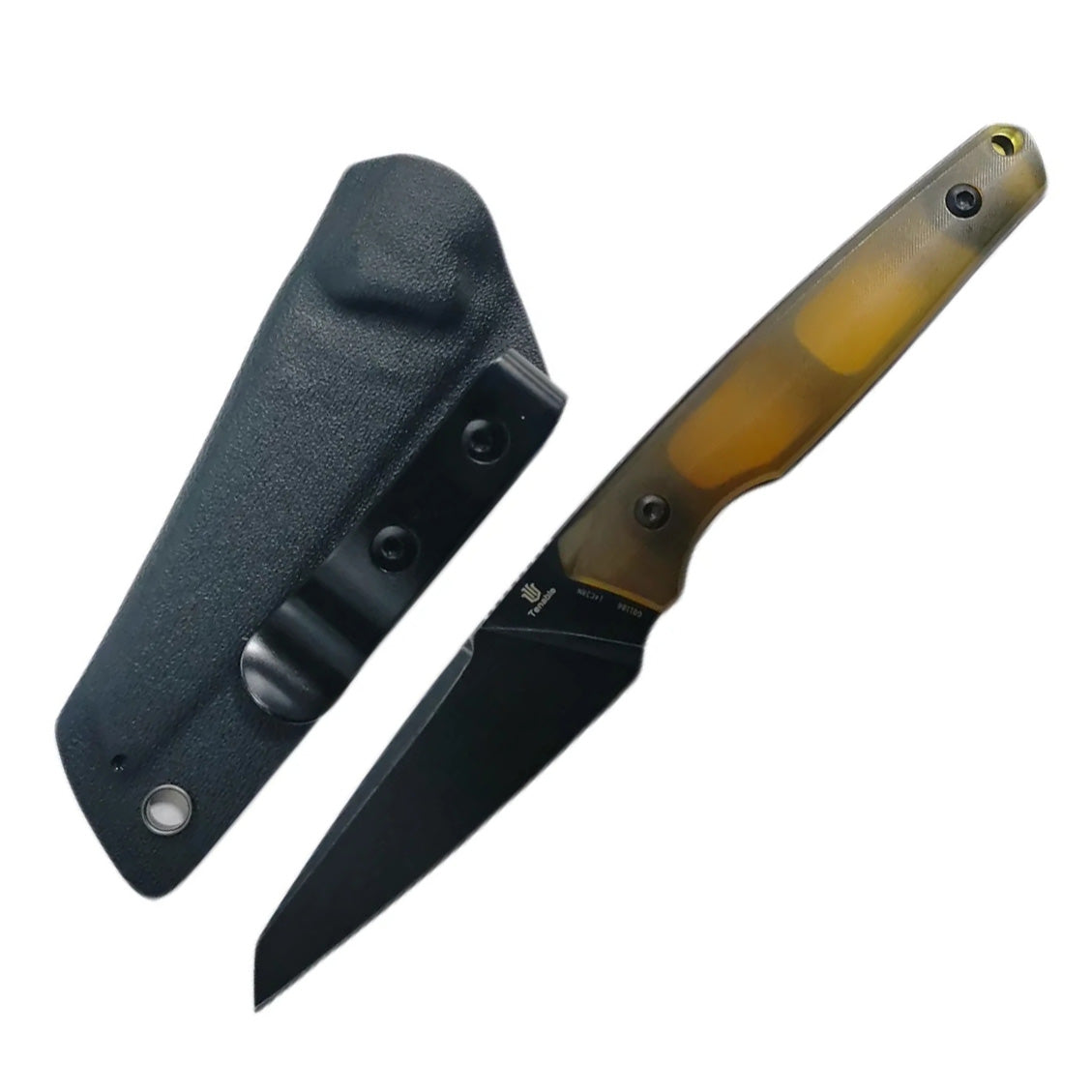 Tenable Parr G011B6 Blackwash 14C28N Blade Ultem Handle Fixed Blade Knife