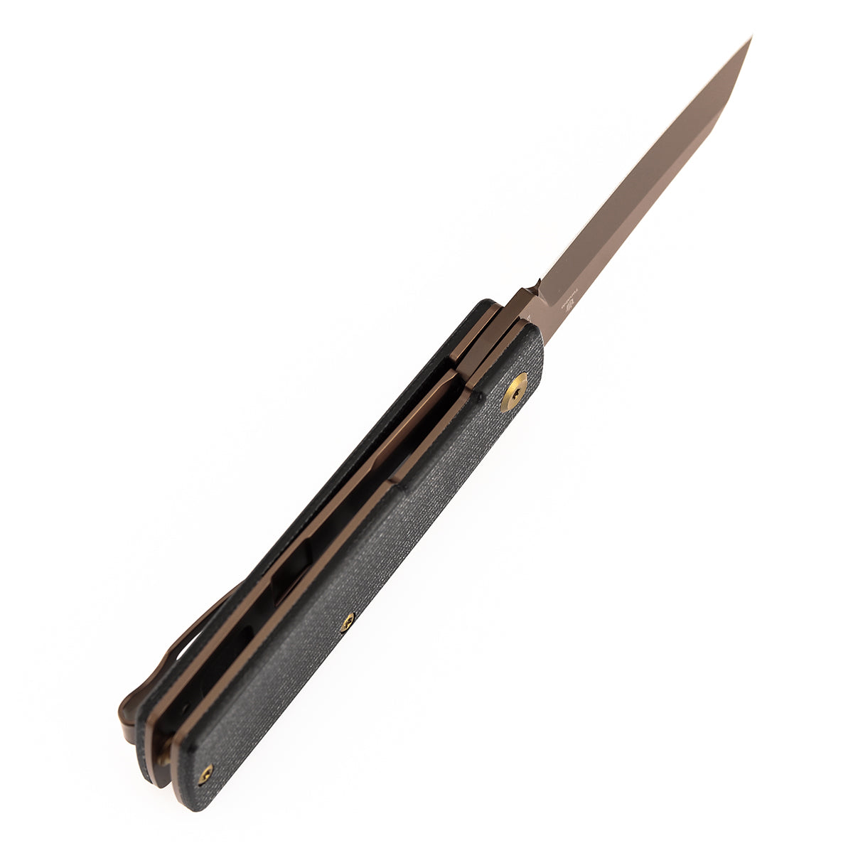 Tenable Higonokami B2135A2 Rose Gold Coated D2 Blade Black Micarta Handle Liner Lock Folding Knife