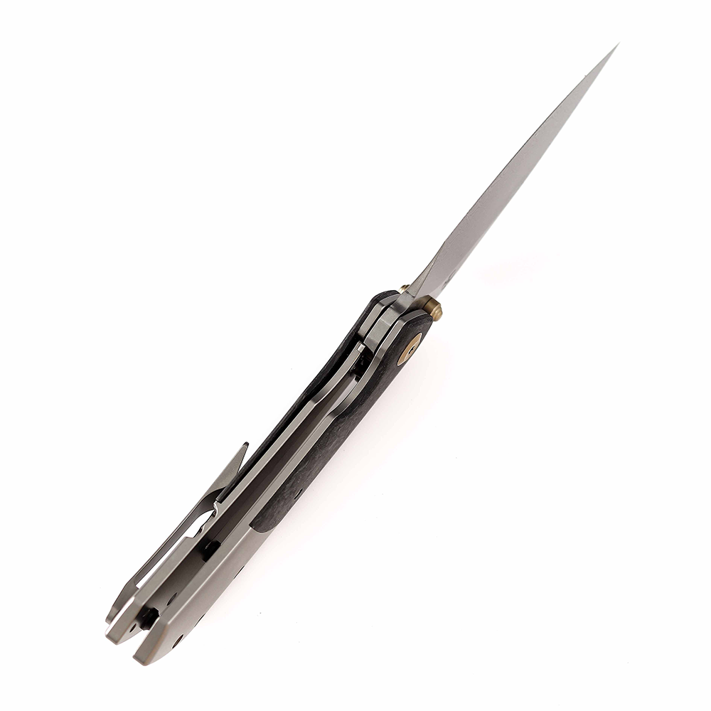 Kansept Fenrir K1034B1 Flipper Knife Damascus Blade Carbon Fiber Titanium Handle