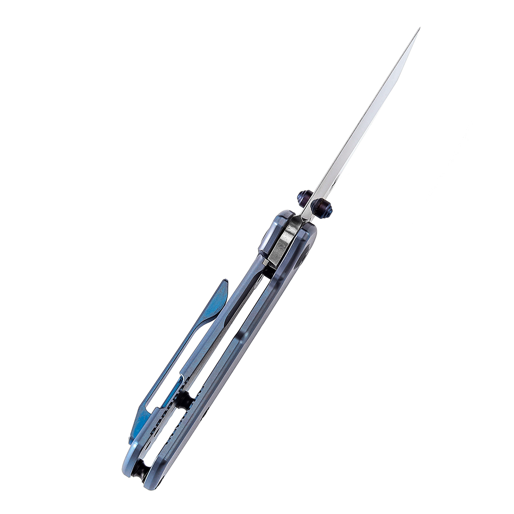 Kansept Little Main Street Flipper Knife K2015A3 CPM-S35VN Blade Blue Titanium Handle