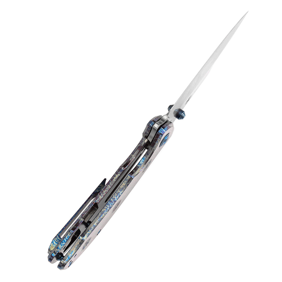 Kansept Knives REI K1061A4 CPM-20CV Blade Lightning Strike Finish Titanium Handle Folding Knife