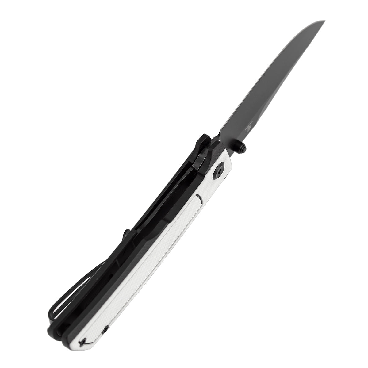 Tenable Bison B2108A1 Blackwash Nitro-V Blade Black & White G10 Handle Liner Lock Folding Knife