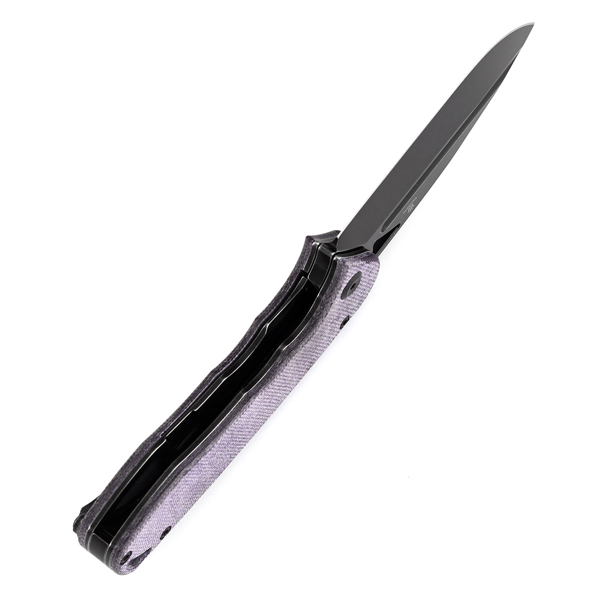 Tenable Bömbur T1054A6 Blackwashed D2 Blade Purple Micarta Handle Liner Lock Folding Knife