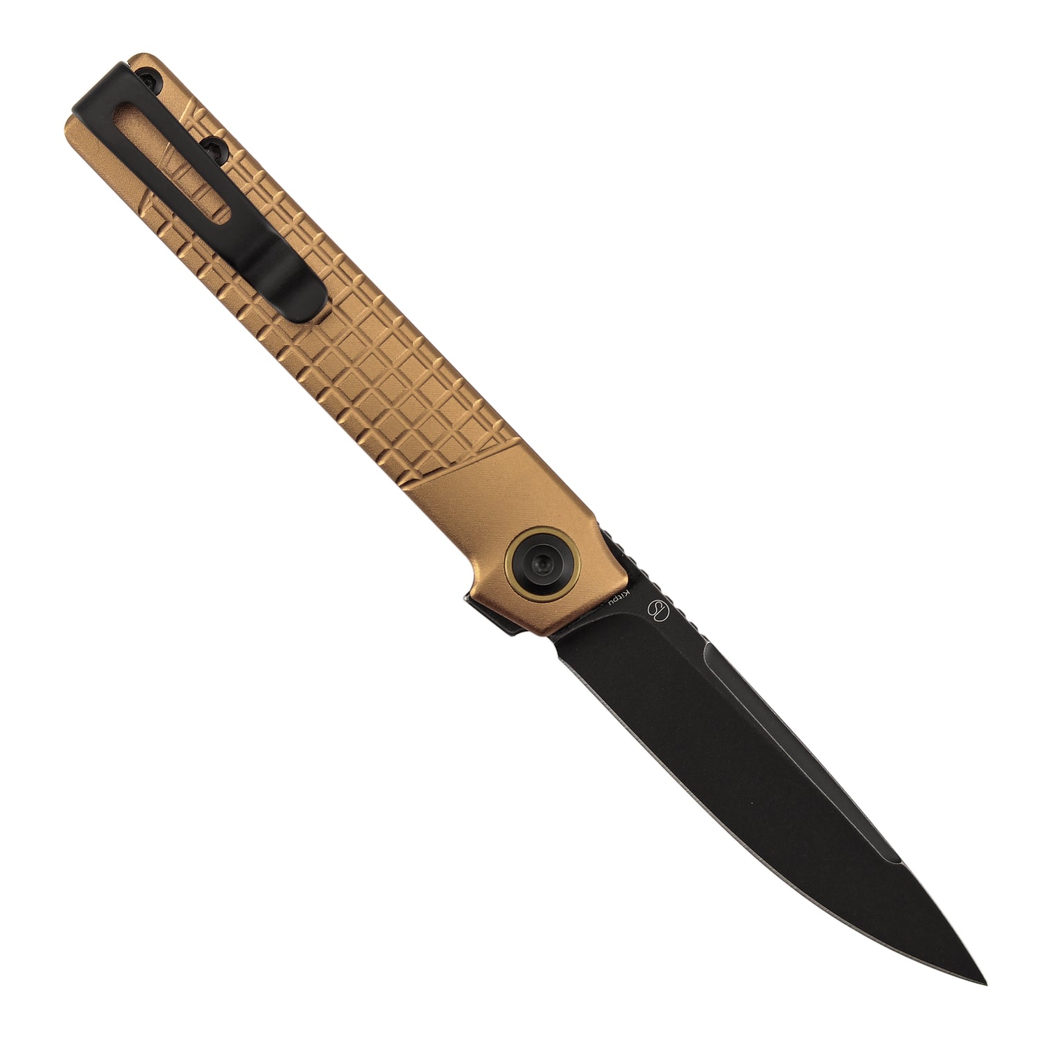 Tenable Kitpu B2123A2 Blackwash Nitro-V Blade Bronze Aluminum Handle Liner Lock Folding Knife