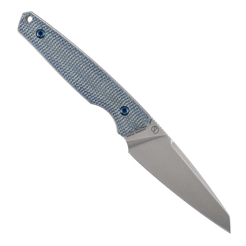 Kansept Parr G011A6 D2 Blade Blue Micarta Handle Fixed Blade Knife