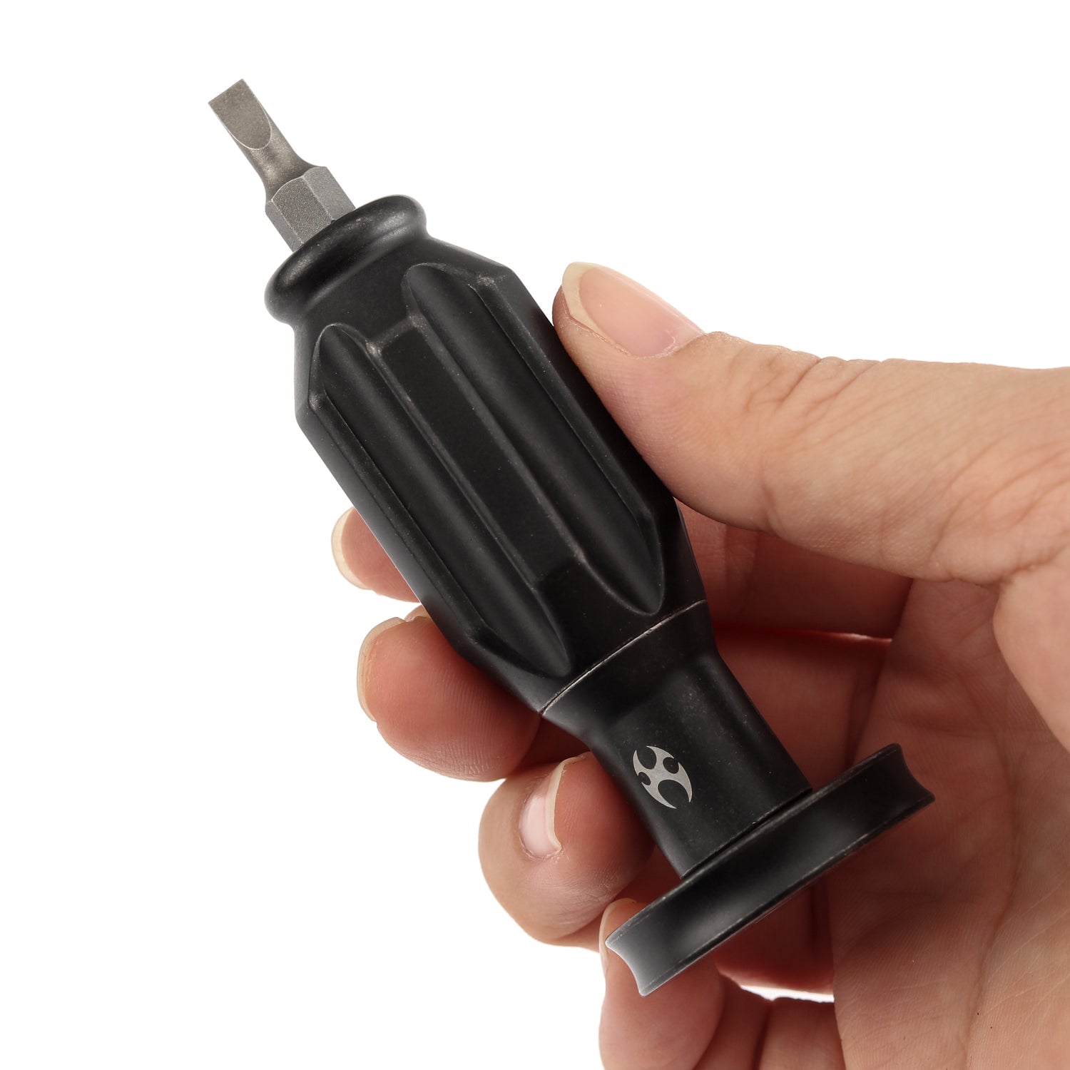 Kansept EDC Bit Driver G018P3–Beadblasted Titanium Palm Multitool with Spinner Top