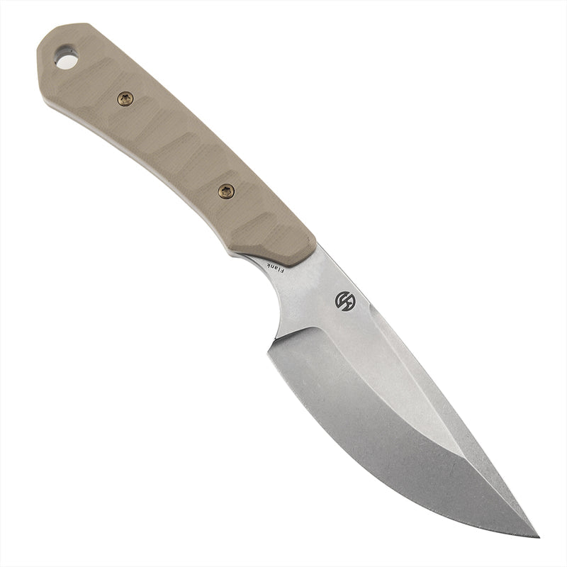 Kansept Flank G006A5 Stonewashed D2 Blade Light Sand G10 Handle Fixed Blade Knife