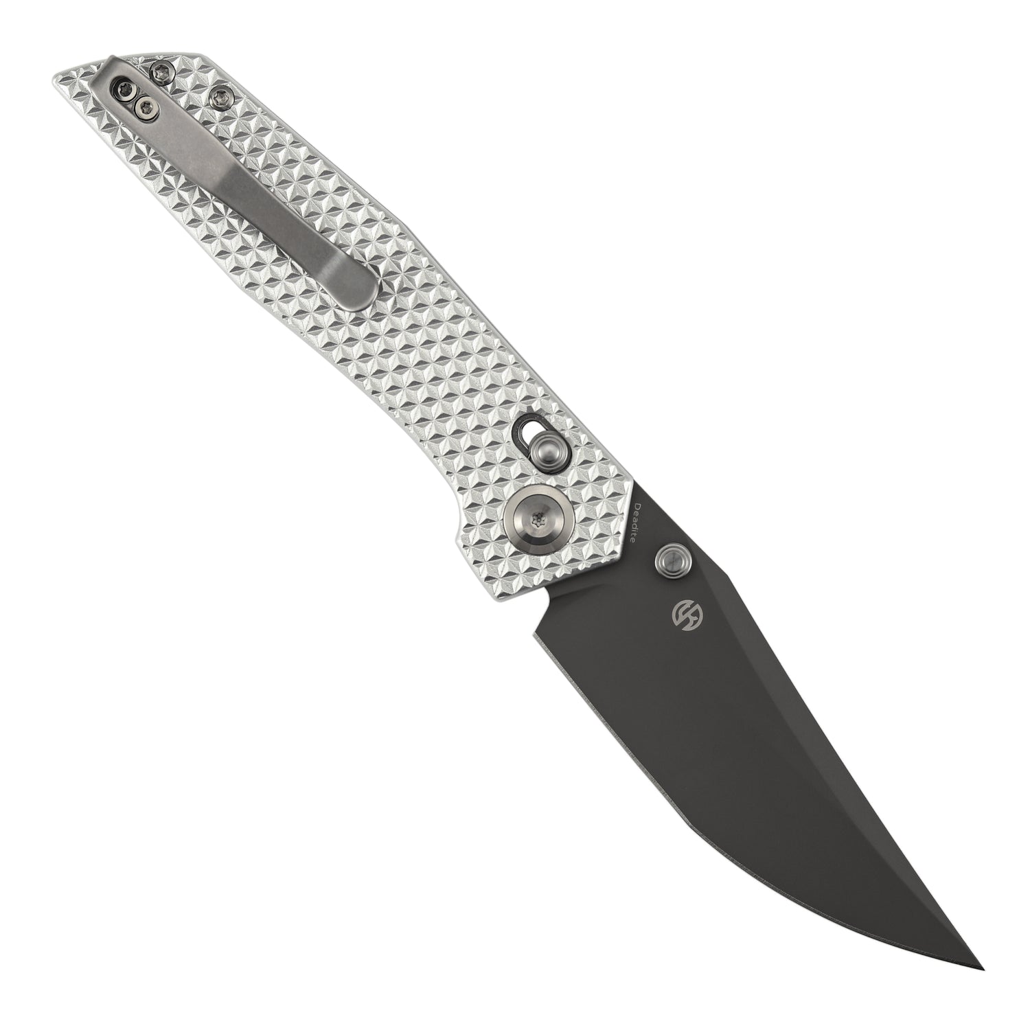 Tenable Deadite B1081V2 Gray TiCn Coated 14C28N Blade Silver Aluminum Handle Crossbar Lock Folding Knife